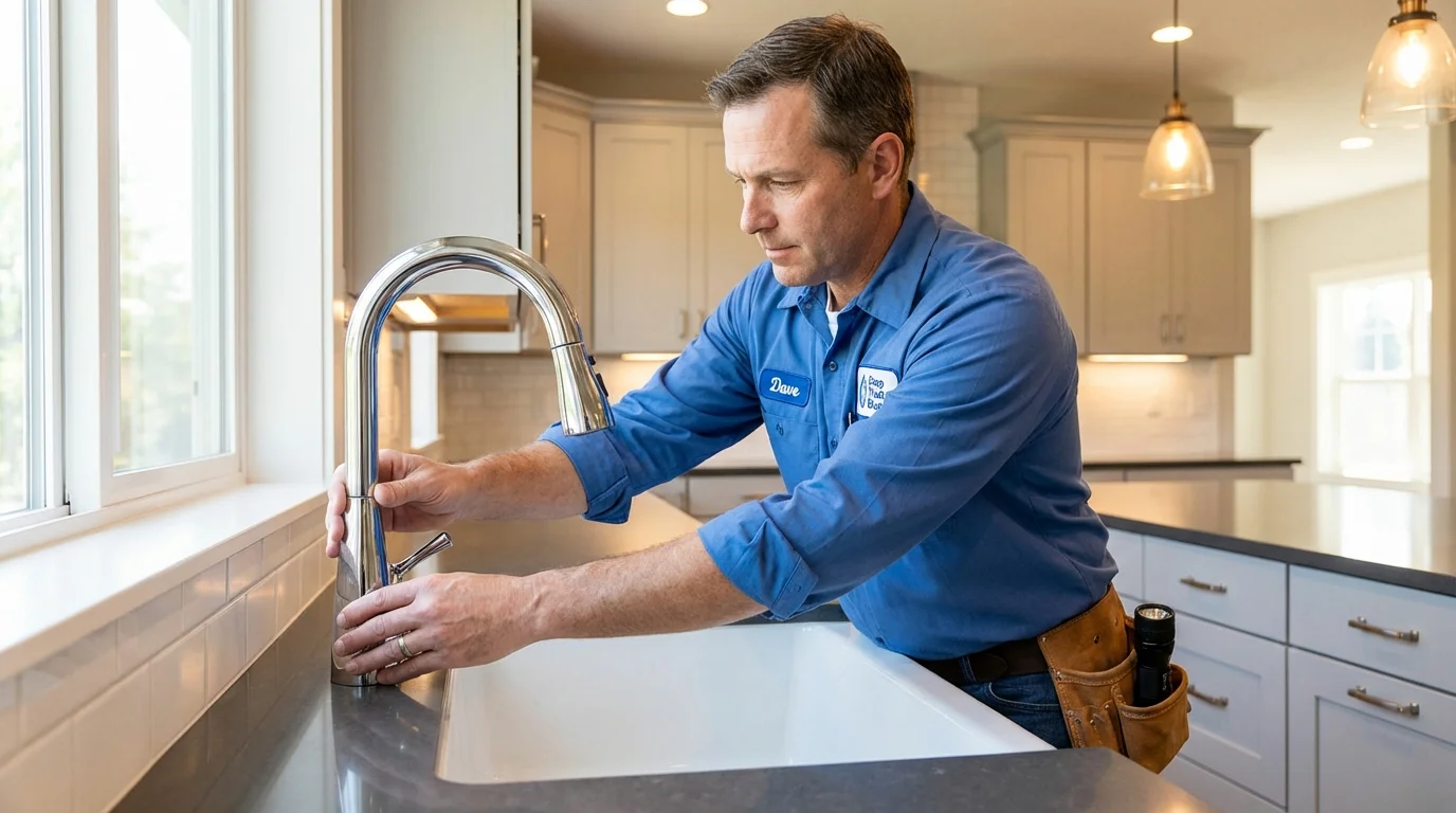 Kitchen faucet installation by Johns Plumbing LLC in Janesville